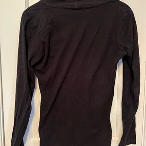 Black Crossover V Neck Shirt